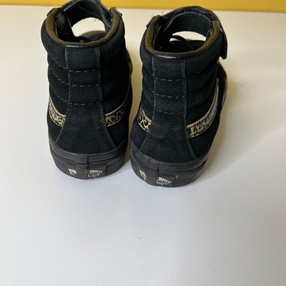 Vans SK8 Hi-Top‎ Skate Shoes Sneakers Kids Boys 13.5 Black Suede Studded Leopard - Picture 5 of 7